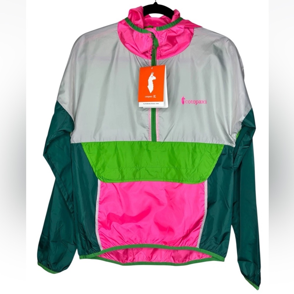 NWT Cotopaxi Teca Windbreaker Half Zip Women's XS Candy Apple Jacket Color Block